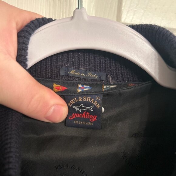 Heavy Wool Paul & Shark Knit Zip Sweater - Picture 3 of 12